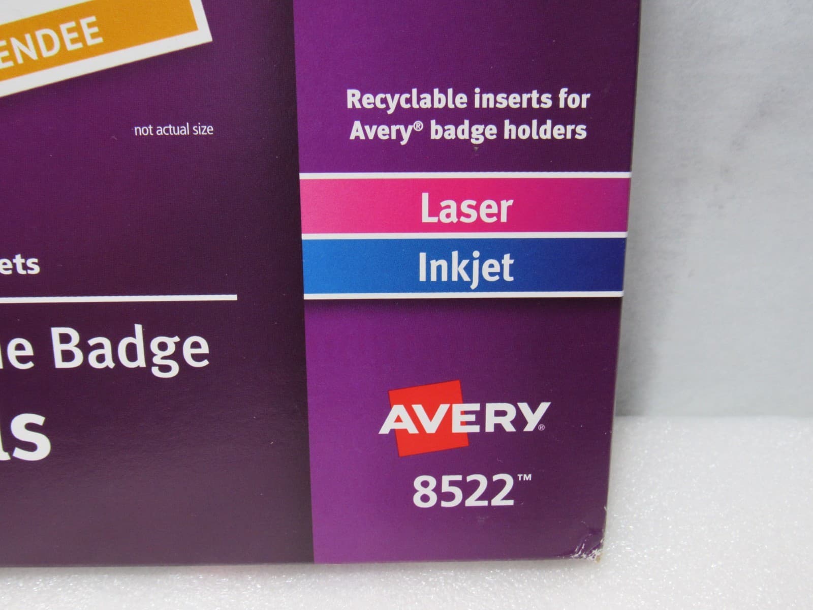 AVERY 8522 Vertical Style Name Badge Insert Refills 6 x 4 1/4" White 100 E3K - Thumbnail 3