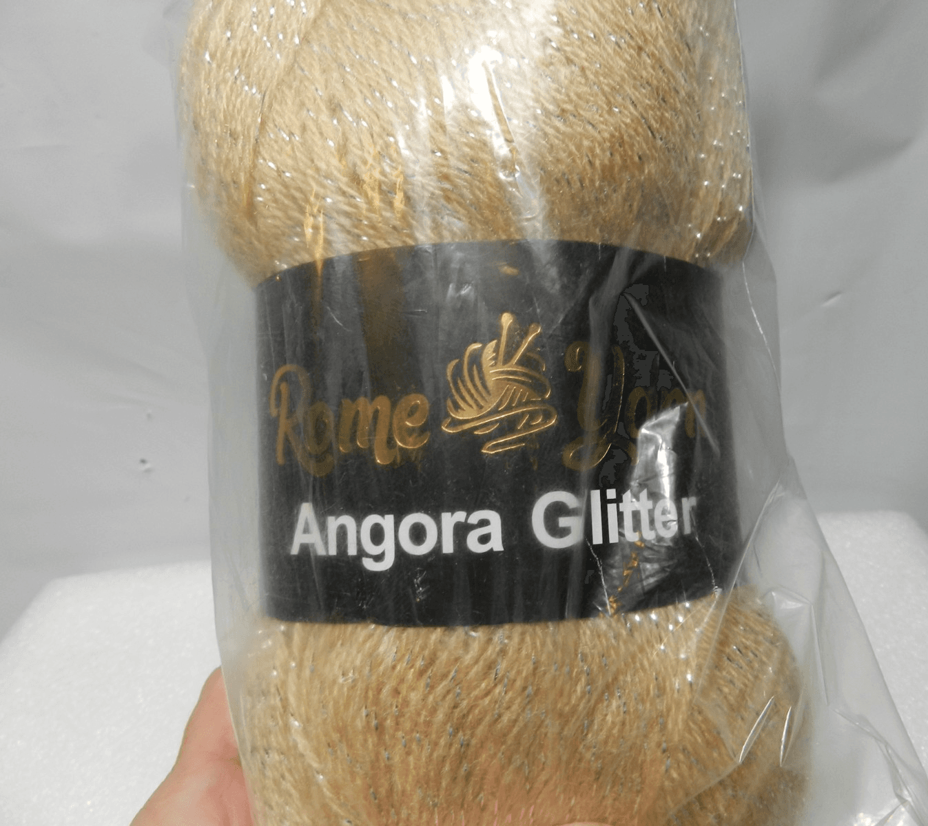 Angora Glitter 100g 75% Acrylic 20% Wool 5% Metallic Poly Yarn 837 Beige (L85K) - Thumbnail 4