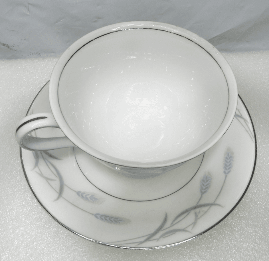 Valmont China Royal Wheat 6 Piece Place Setting White Blue & Grey Retired (K17J) - Thumbnail 13