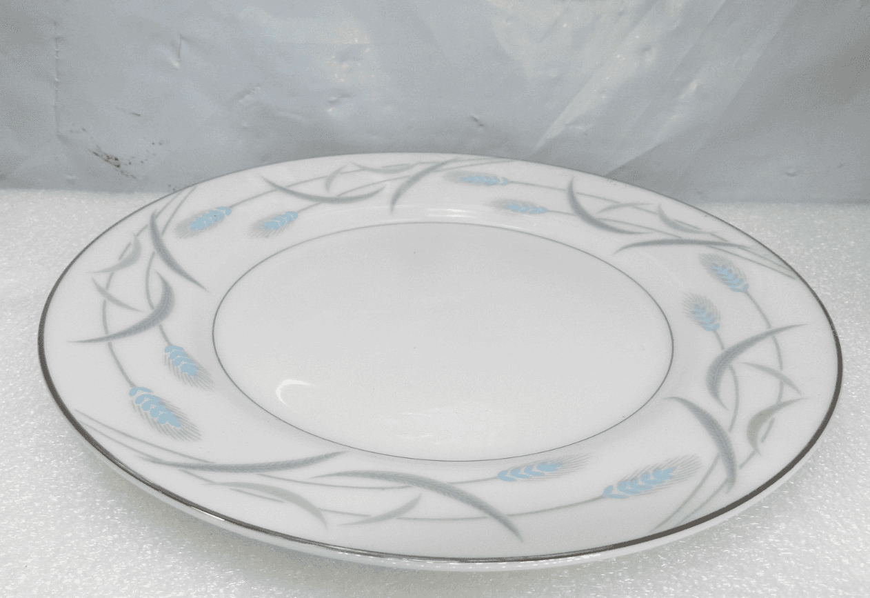 Valmont China Royal Wheat 6 Piece Place Setting White Blue & Grey Retired (K17J) - Thumbnail 10