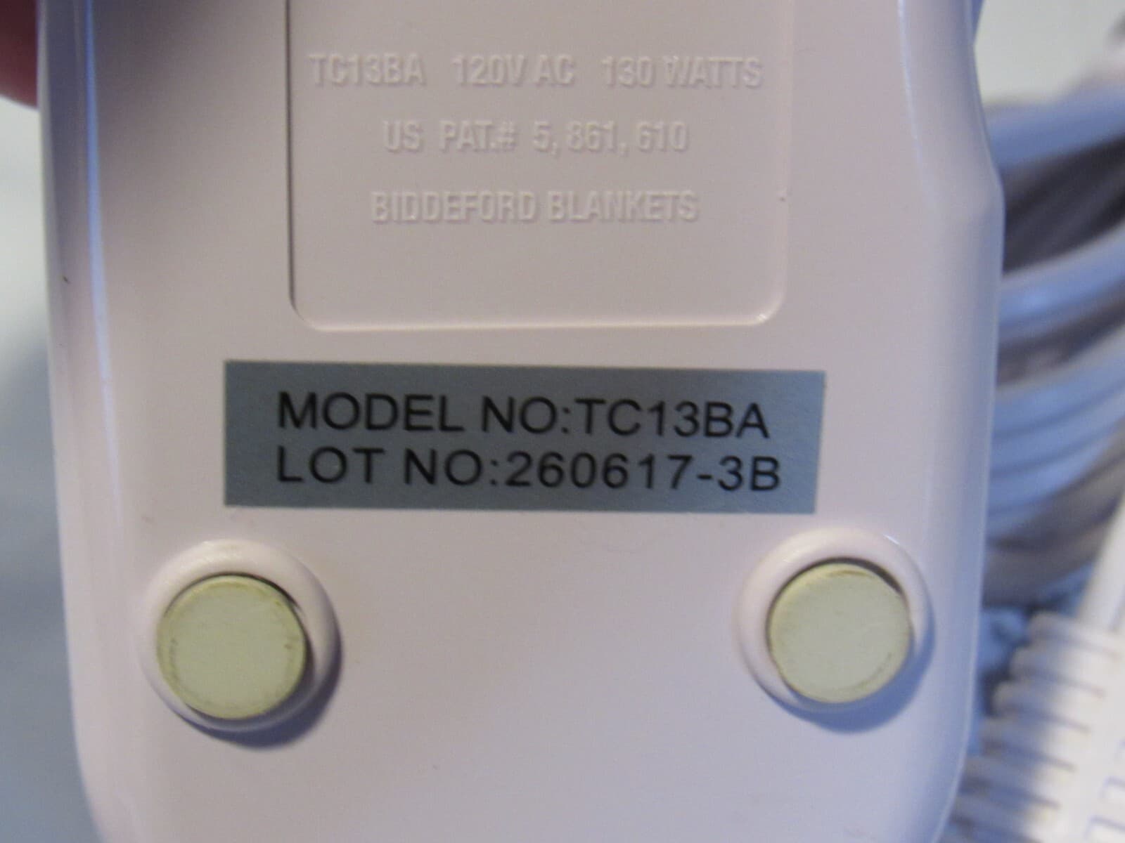 BIDDEFORD Electric Heating Heated Blanket TC13BA Controller Original A4 - Thumbnail 2