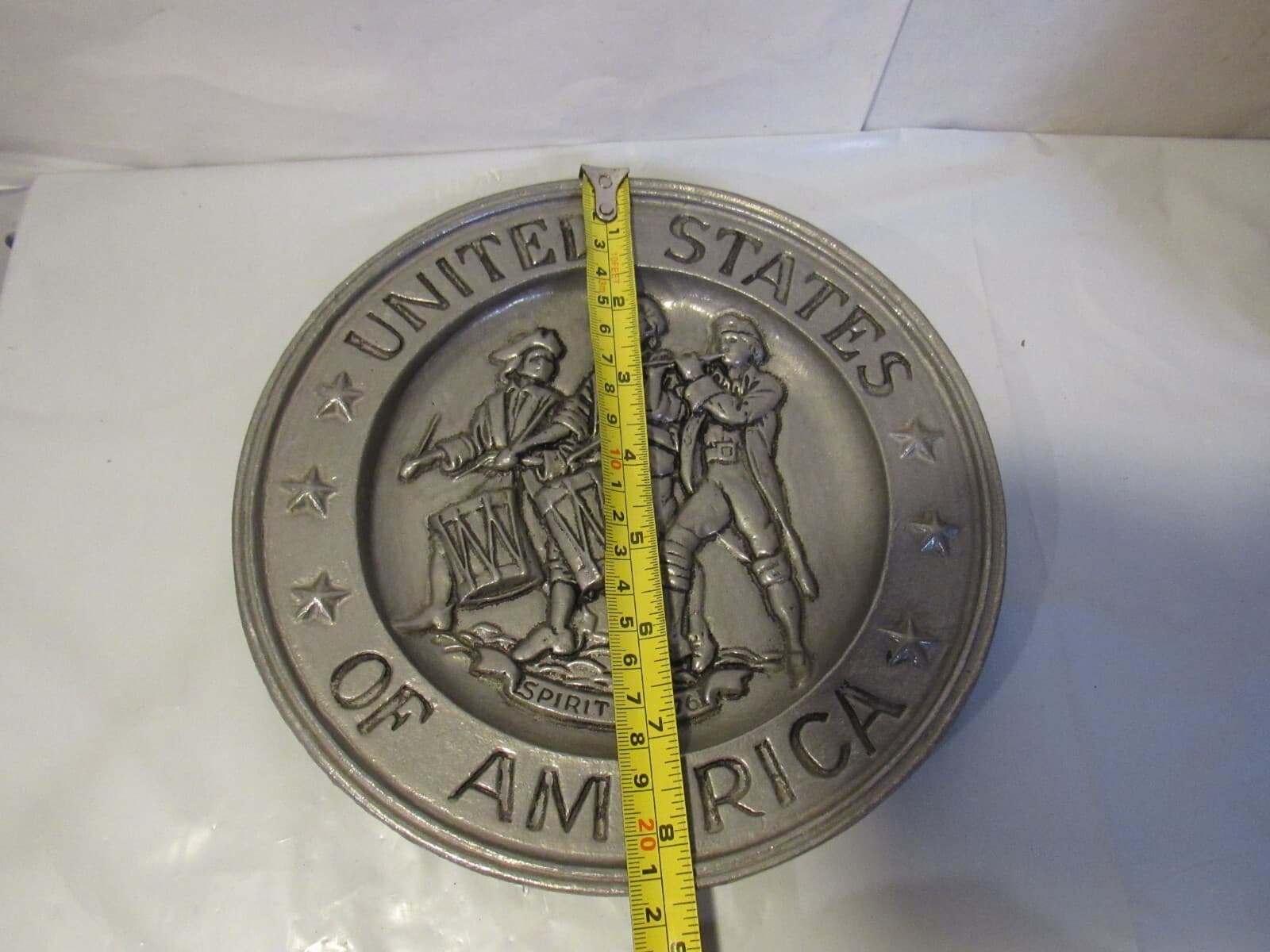 Vintage Sexton Pewter Plate United States Of America Spirit Of 76 A3M - Thumbnail 4