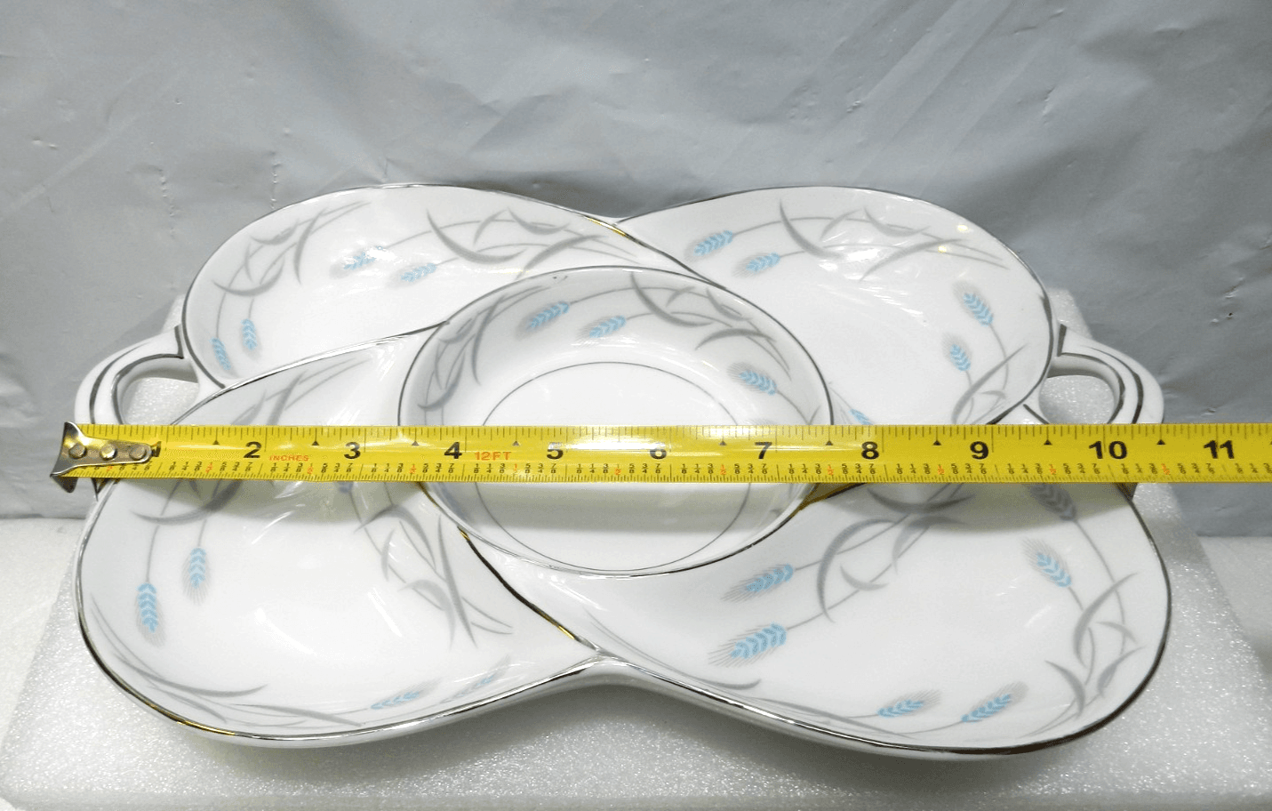 Valmont China Japan Royal Wheat 5 Section Divided Relish Tray Dish w/ Lid (K18J) - Thumbnail 9