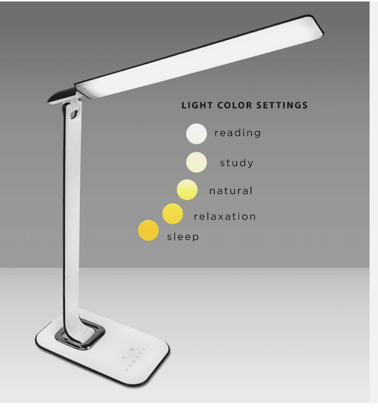 LED Desk Lamp With USB Charging Port Dimmable Touch Controls Multicolor Q93K - Thumbnail 8