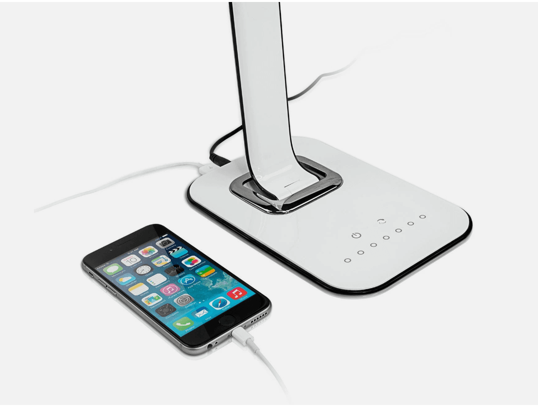 LED Desk Lamp With USB Charging Port Dimmable Touch Controls Multicolor Q93K - Thumbnail 3