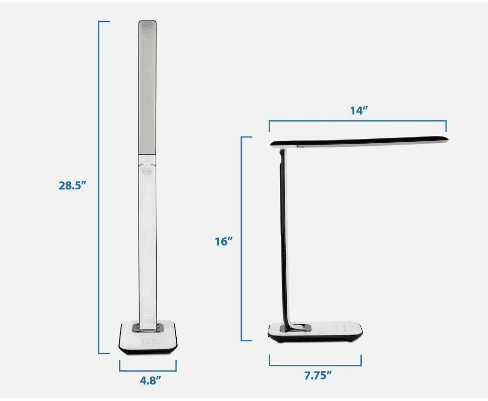LED Desk Lamp With USB Charging Port Dimmable Touch Controls Multicolor Q93K - Thumbnail 4