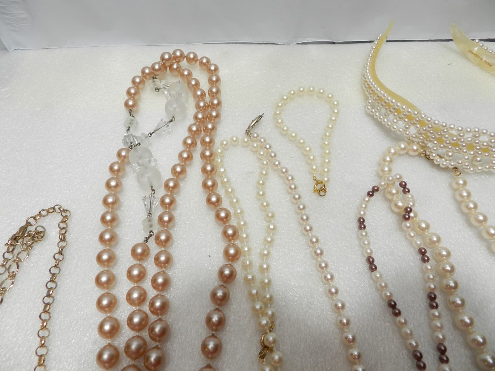 2lbs+ Vintage Costome Jewerly Lot Pearls Necklaces Bracelets (A9J) - Thumbnail 3
