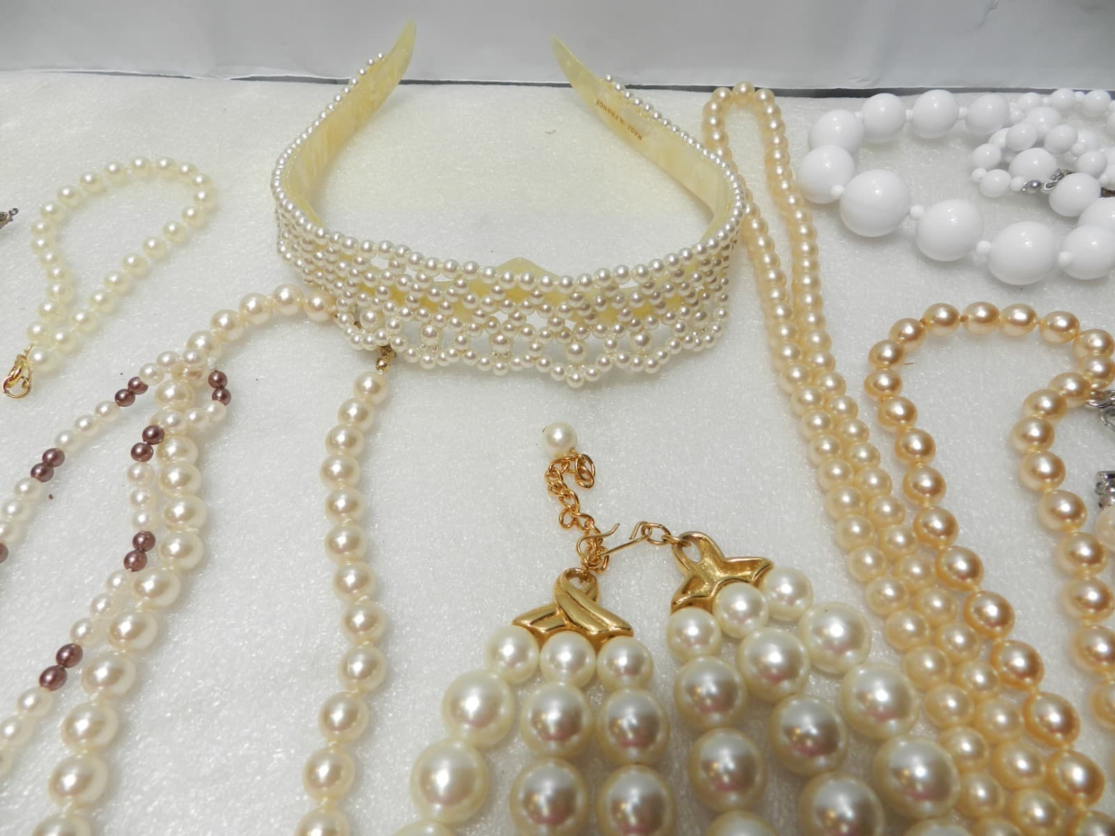 2lbs+ Vintage Costome Jewerly Lot Pearls Necklaces Bracelets (A9J) - Thumbnail 8