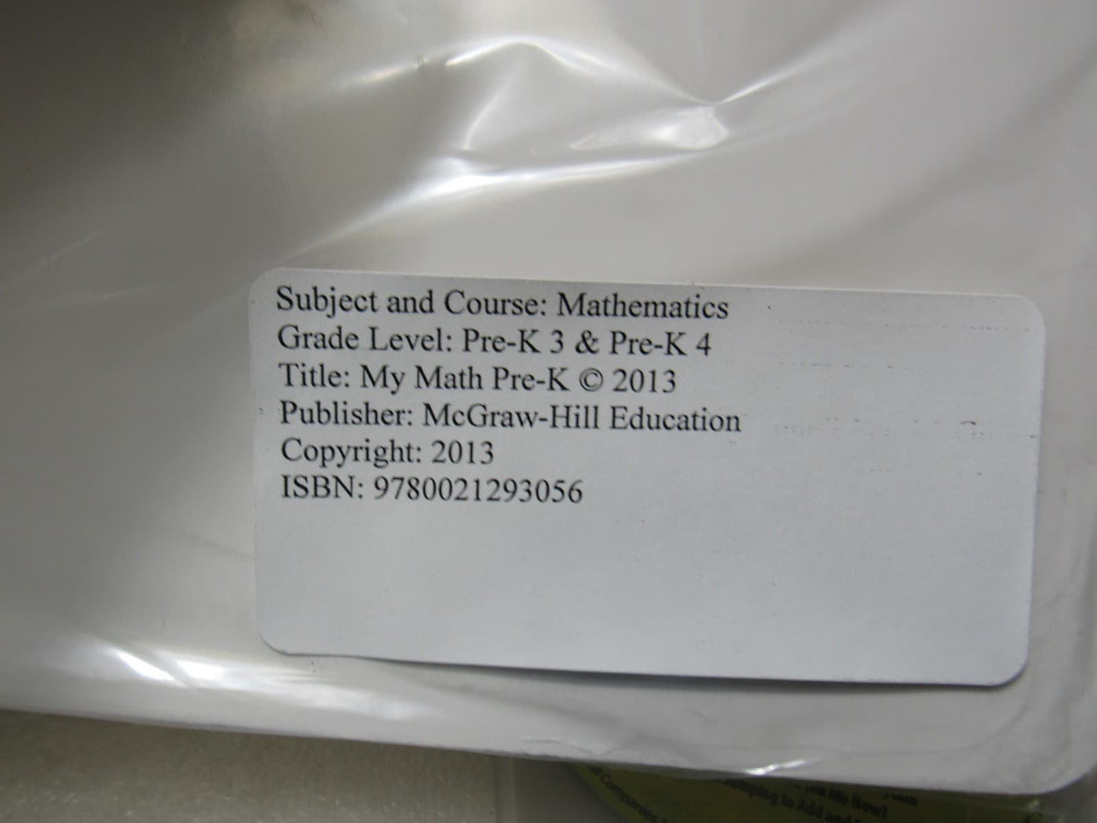 McGraw-Hill My Math, Grade PK, Teacher Edition Manipulatives Kit 2012 (W9J) - Thumbnail 9