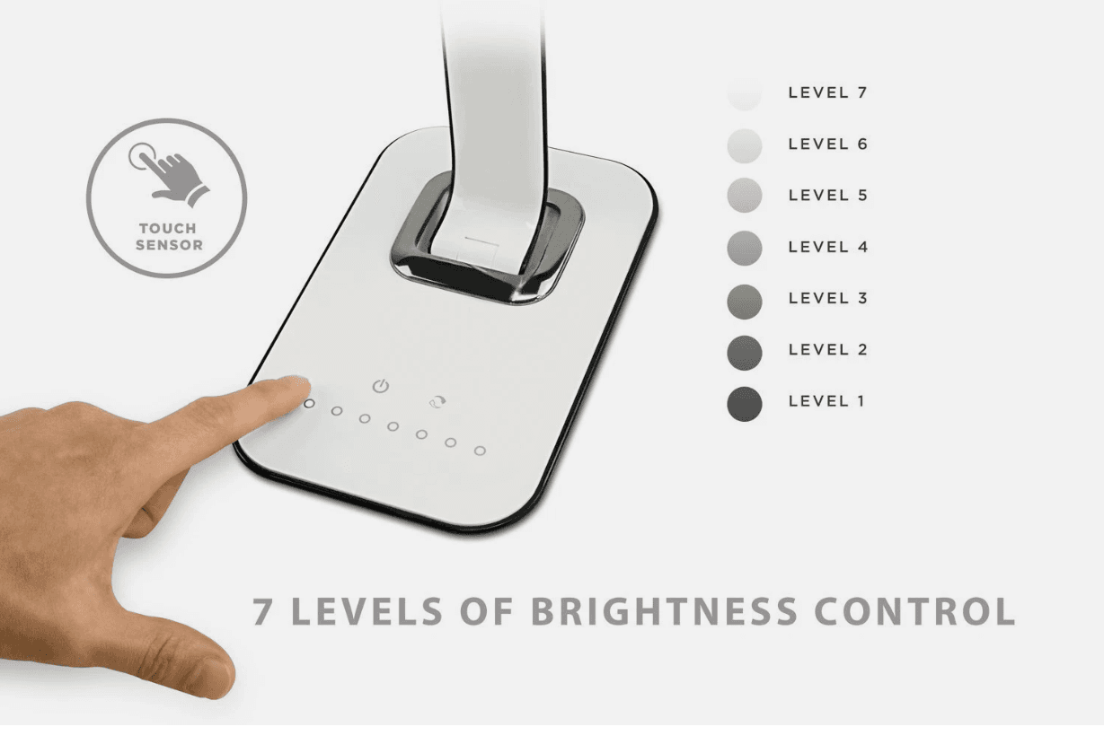 LED Desk Lamp With USB Charging Port Dimmable Touch Controls Multicolor Q93K - Thumbnail 7