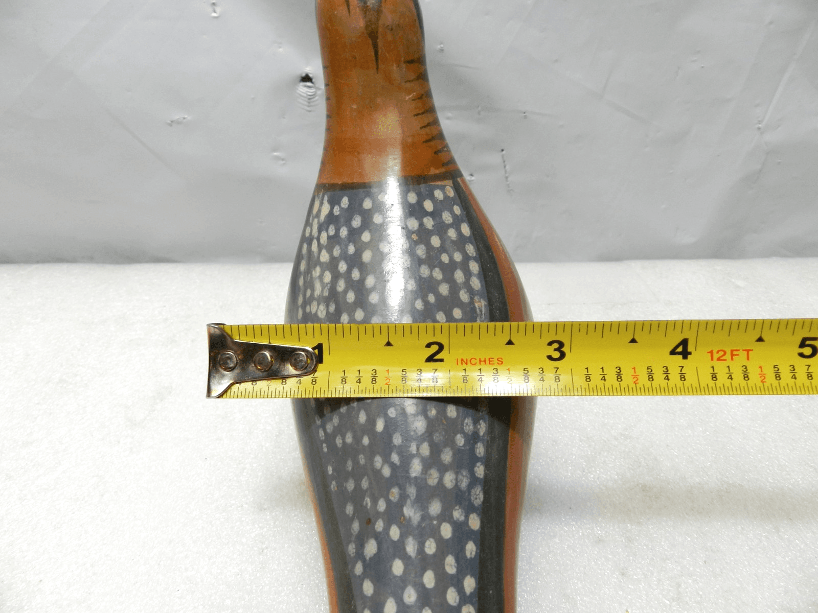 Vintage Mexican Folk Art Tonala Pottery Hand Painted Bird Figurine (I24JK) - Thumbnail 9