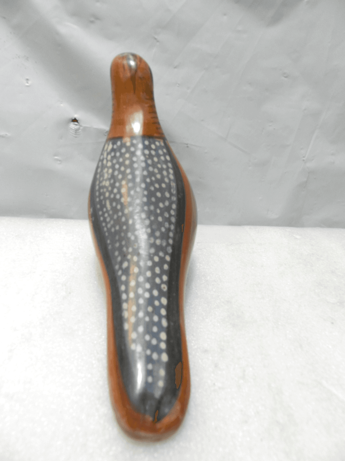 Vintage Mexican Folk Art Tonala Pottery Hand Painted Bird Figurine (I24JK) - Thumbnail 4