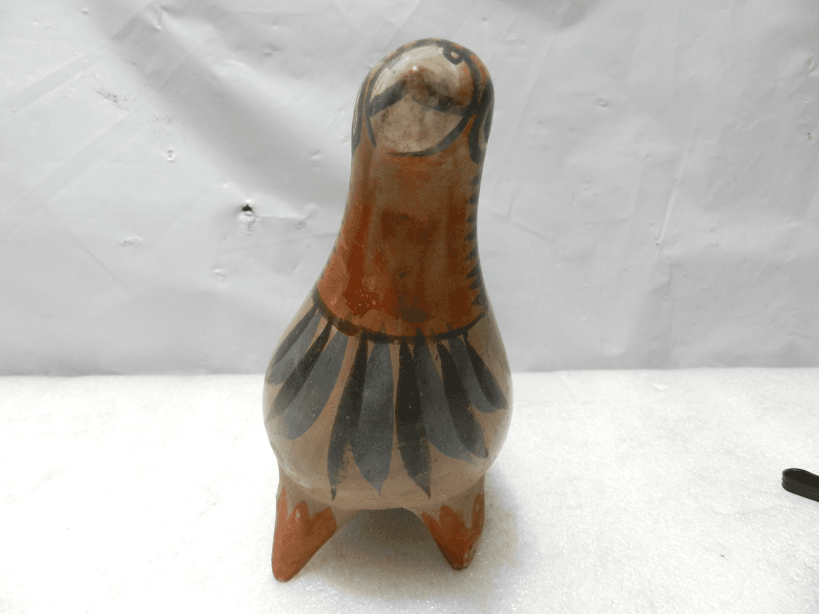 Vintage Mexican Folk Art Tonala Pottery Hand Painted Bird Figurine (I24JK) - Thumbnail 2