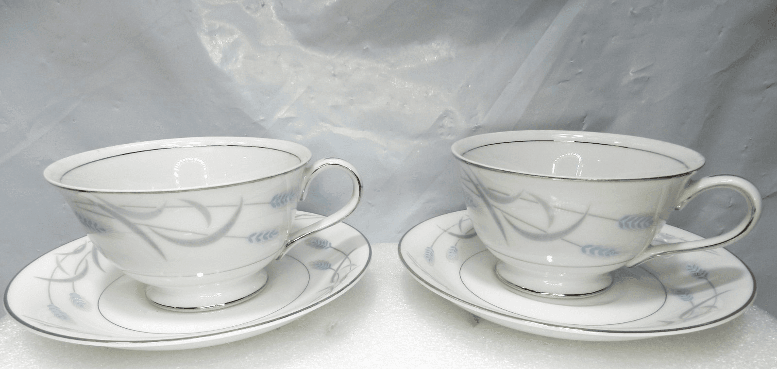 Vintage Valmont China Japan Royal Wheat Tea Cup & Saucer Service For 4 (K23J) - Thumbnail 2