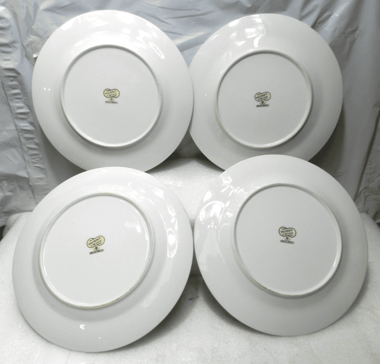 4 PC Vintage Valmont China Royal Wheat Dinner Plates 10" Silver Rim K21J - Thumbnail 7