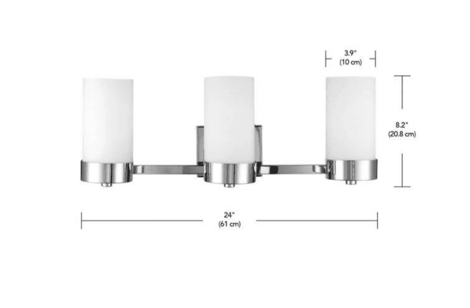 Globe Electric Marcie 24 in. 3-Light Frosted Glass Shade Chrome Vanity Light L2K - Thumbnail 3
