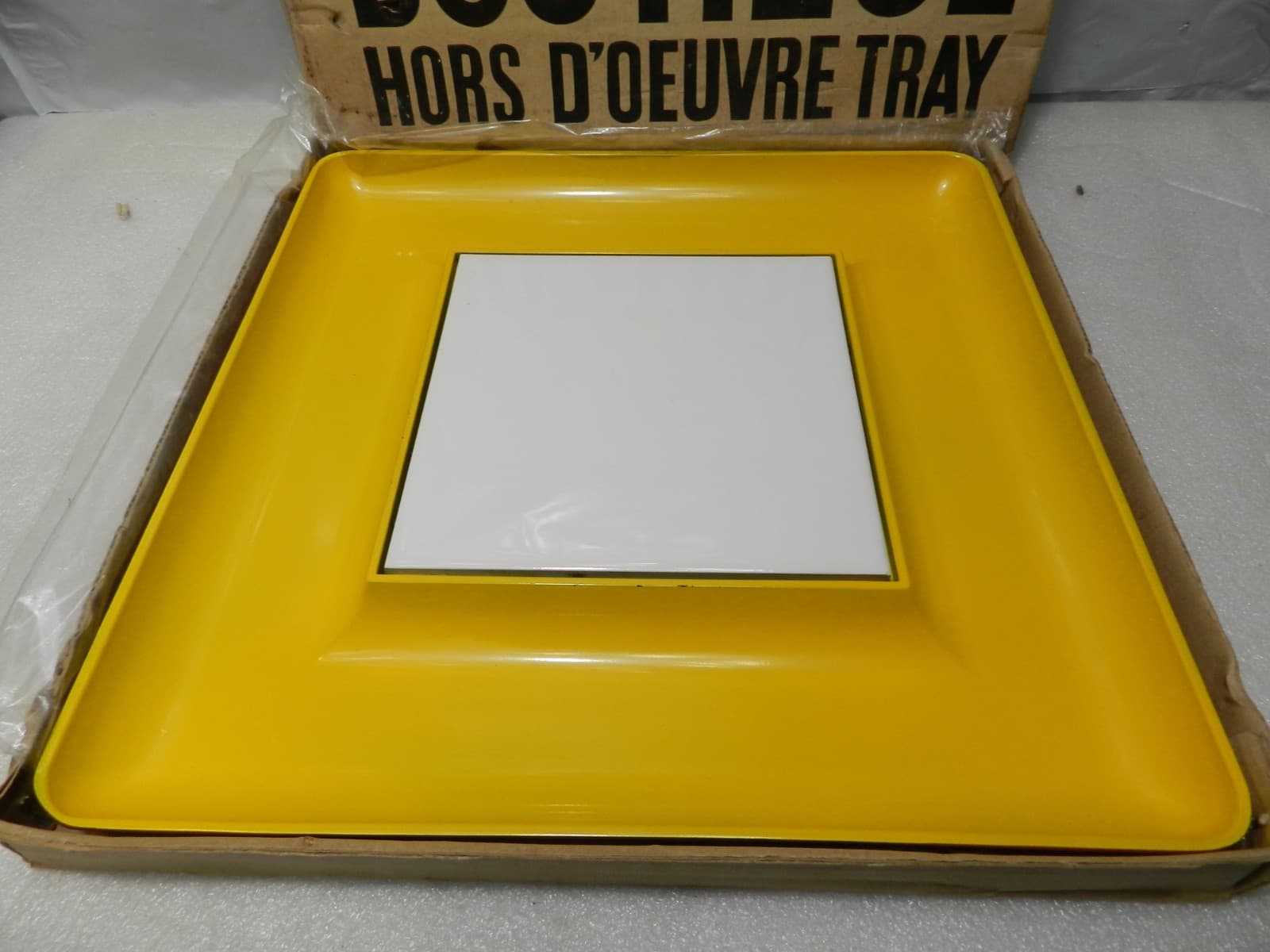 Georges Briard Serving Hors D'oeuvre Tray Yellow Orange Boutique Vintage MCM C8J - Thumbnail 2