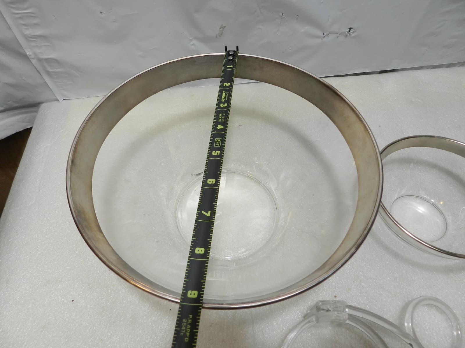 Original Mid Century Dorothy Thorpe Chip & Dip Bowl Complete Set Sterling Rim C5 - Thumbnail 5