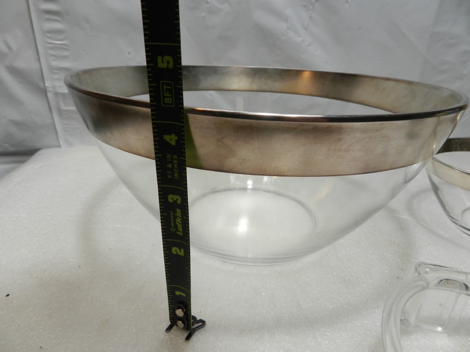Original Mid Century Dorothy Thorpe Chip & Dip Bowl Complete Set Sterling Rim C5 - Thumbnail 6