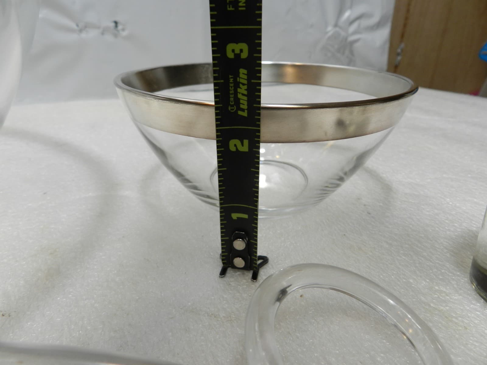 Original Mid Century Dorothy Thorpe Chip & Dip Bowl Complete Set Sterling Rim C5 - Thumbnail 8