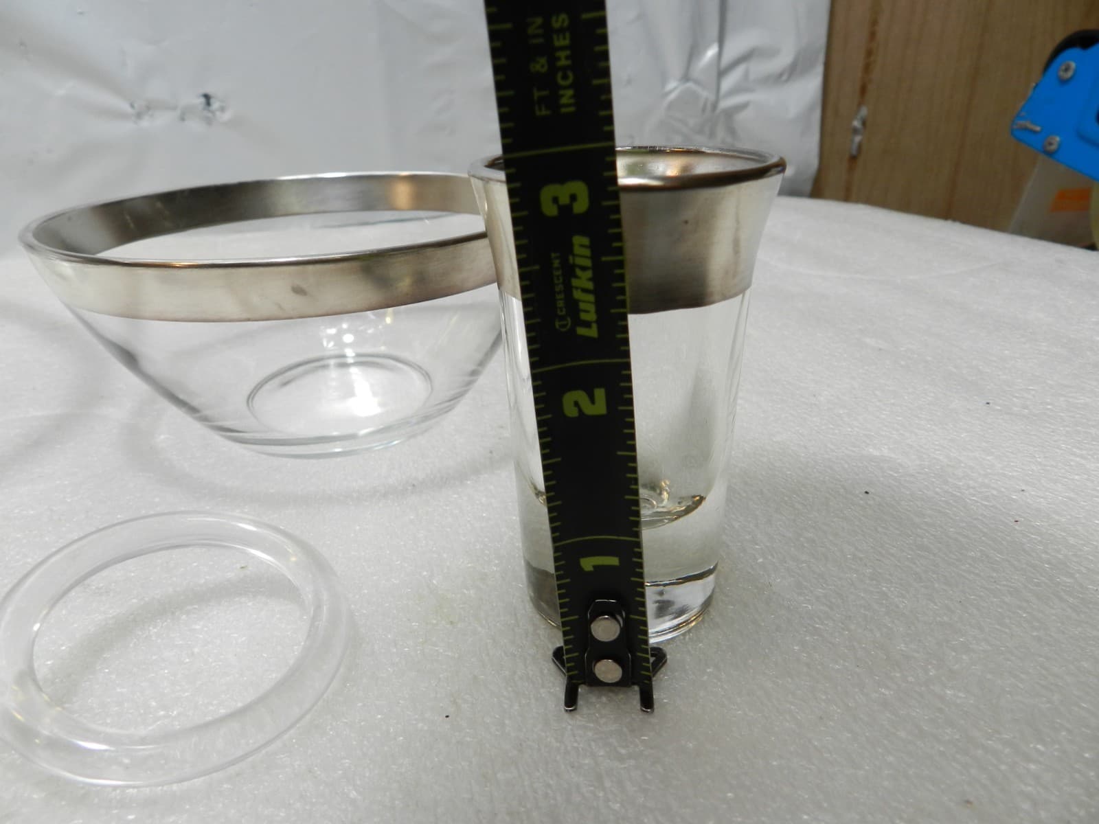 Original Mid Century Dorothy Thorpe Chip & Dip Bowl Complete Set Sterling Rim C5 - Thumbnail 9