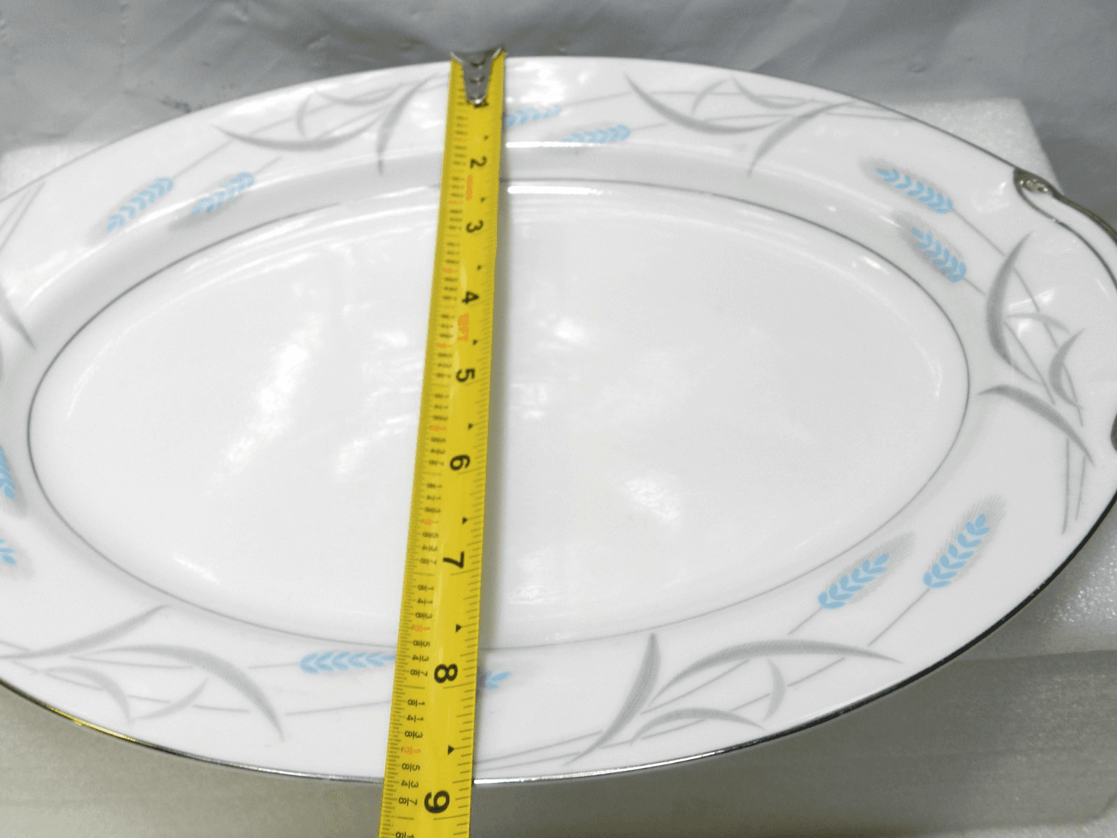 3PC Valmont China Japan Blue ROYAL WHEAT 12" & 9" Oval Serving Platters (K20J) - Thumbnail 8