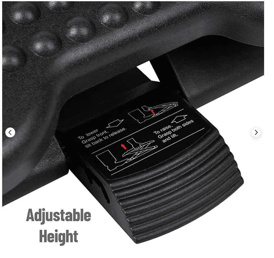 Mind Reader FTREST-BLK Adjustable Foot Rest - Black E10K - Thumbnail 3