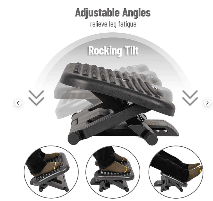 Mind Reader FTREST-BLK Adjustable Foot Rest - Black E10K - Thumbnail 7