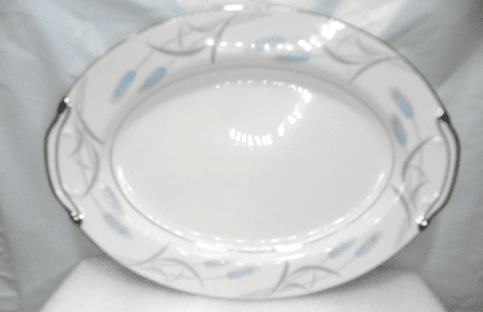 3PC Valmont China Japan Blue ROYAL WHEAT 12" & 9" Oval Serving Platters (K20J) - Thumbnail 3
