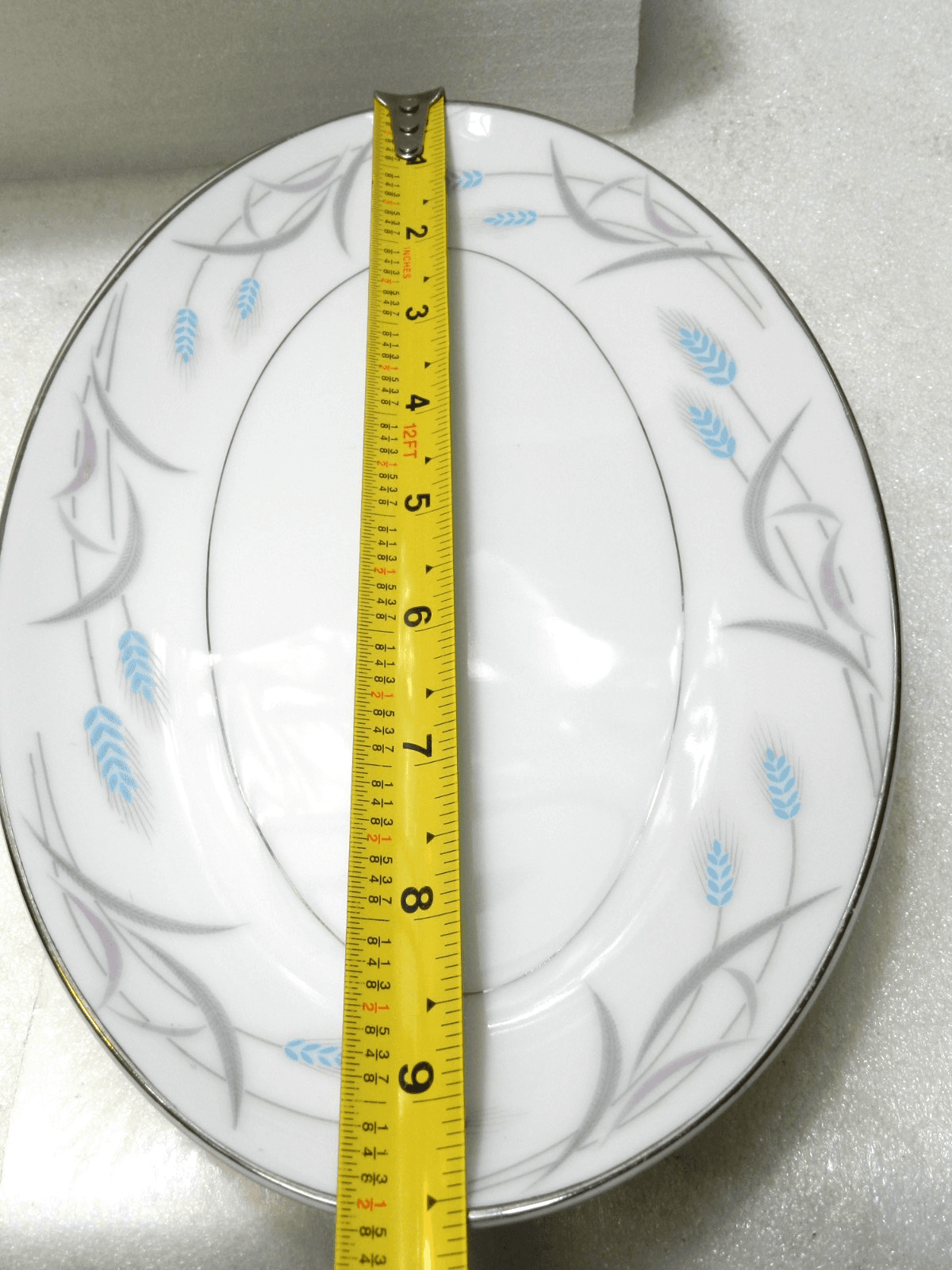 3PC Valmont China Japan Blue ROYAL WHEAT 12" & 9" Oval Serving Platters (K20J) - Thumbnail 9