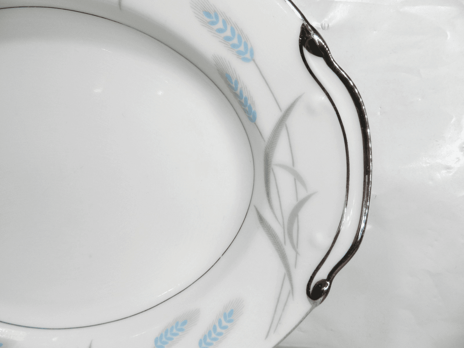 3PC Valmont China Japan Blue ROYAL WHEAT 12" & 9" Oval Serving Platters (K20J) - Thumbnail 5