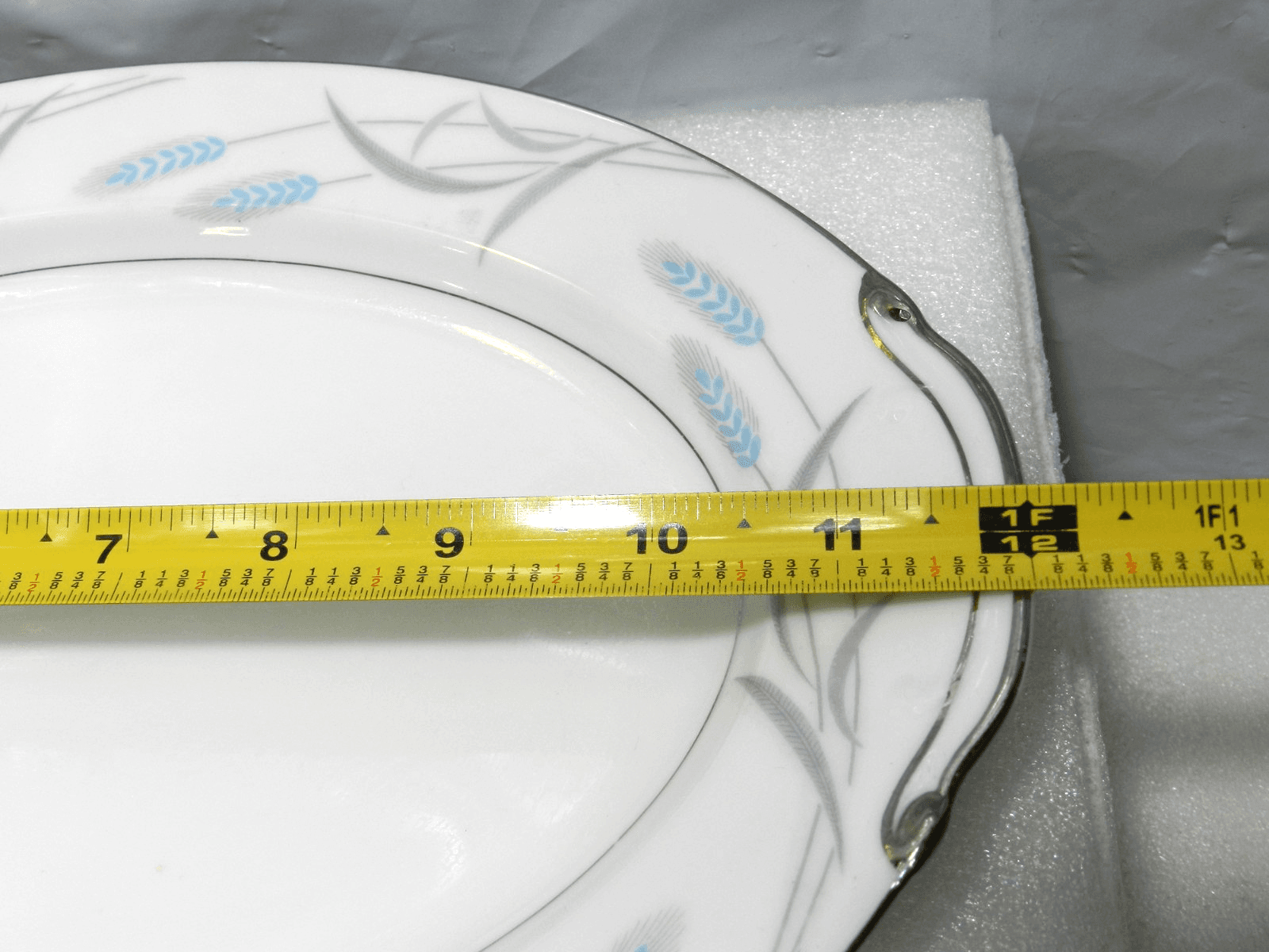 3PC Valmont China Japan Blue ROYAL WHEAT 12" & 9" Oval Serving Platters (K20J) - Thumbnail 7
