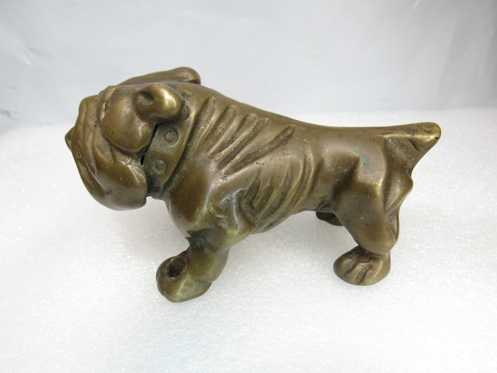 Vintage JB Solid Brass English Bulldog Figurine Paperweight Ornament 1970s I33S - Thumbnail 4