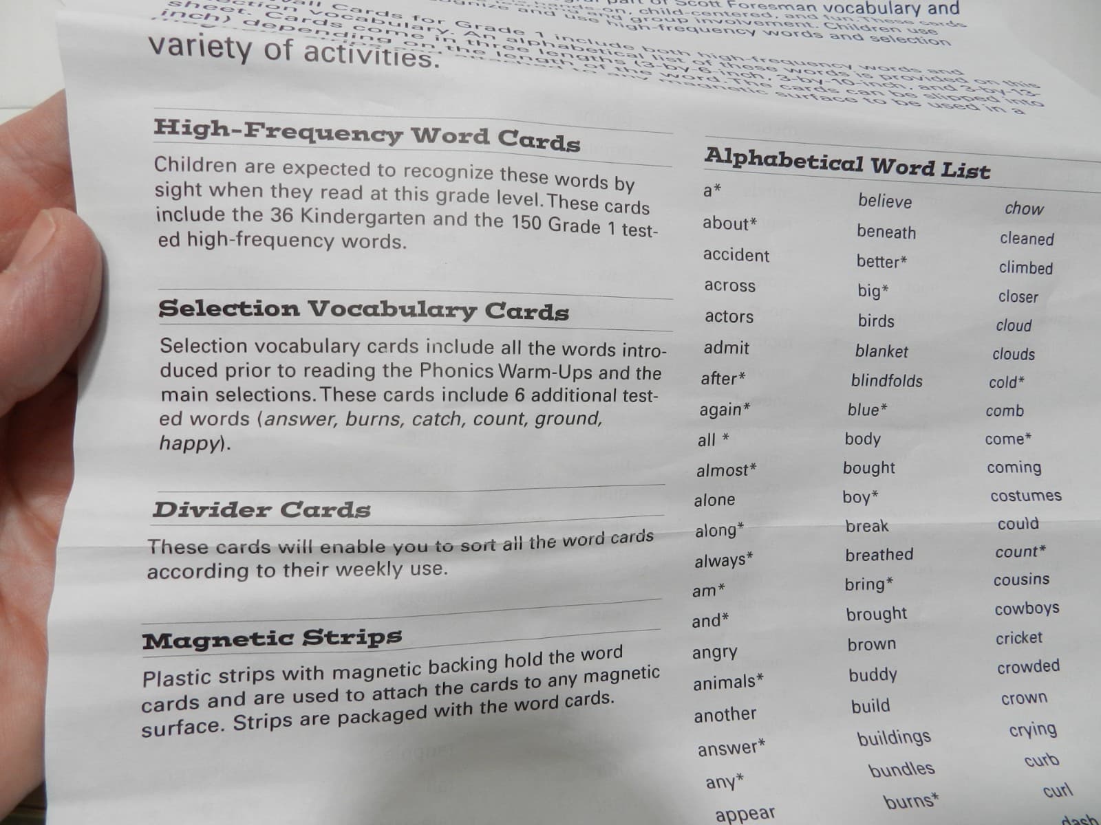 WORD-WALL CARDS GR. 1 Scott Foresman Phonics/Vocabulary High Frequency Words C10 - Thumbnail 19