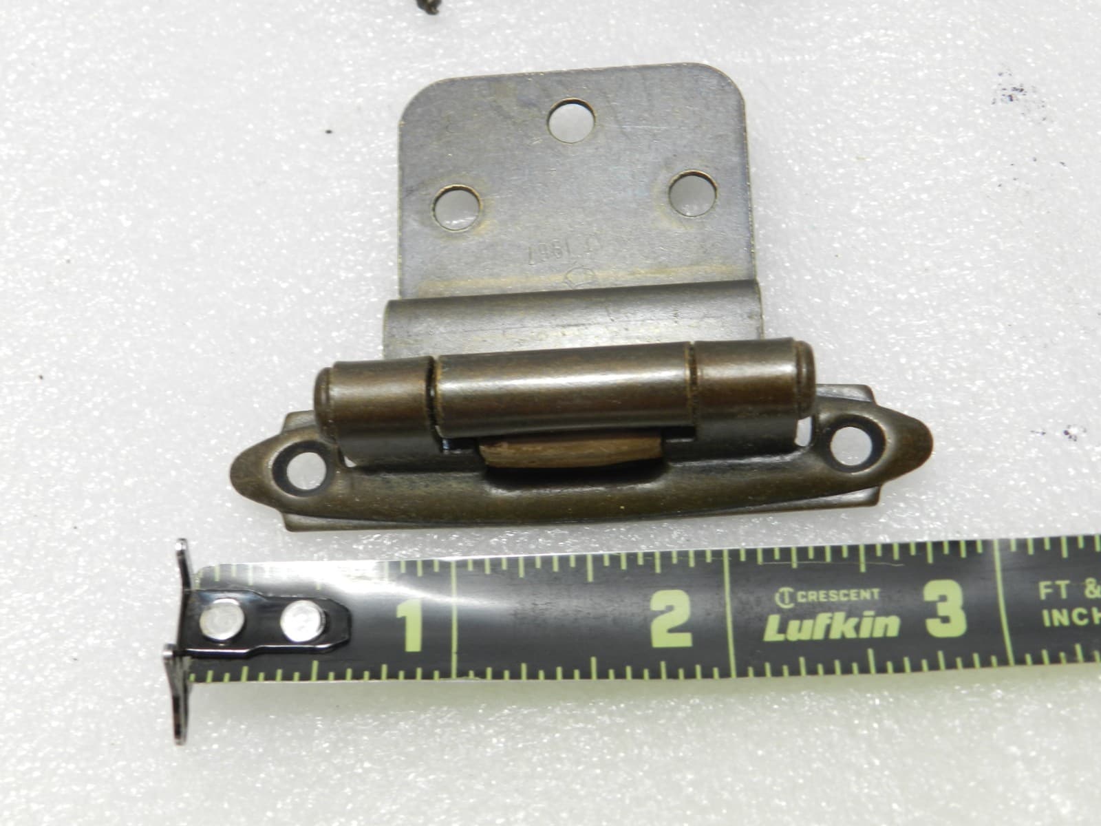 Vintage Amerock Cabinet Pulls & Brass Toned Hinges 3/8" Inset Antique Gold (E14J - Thumbnail 9