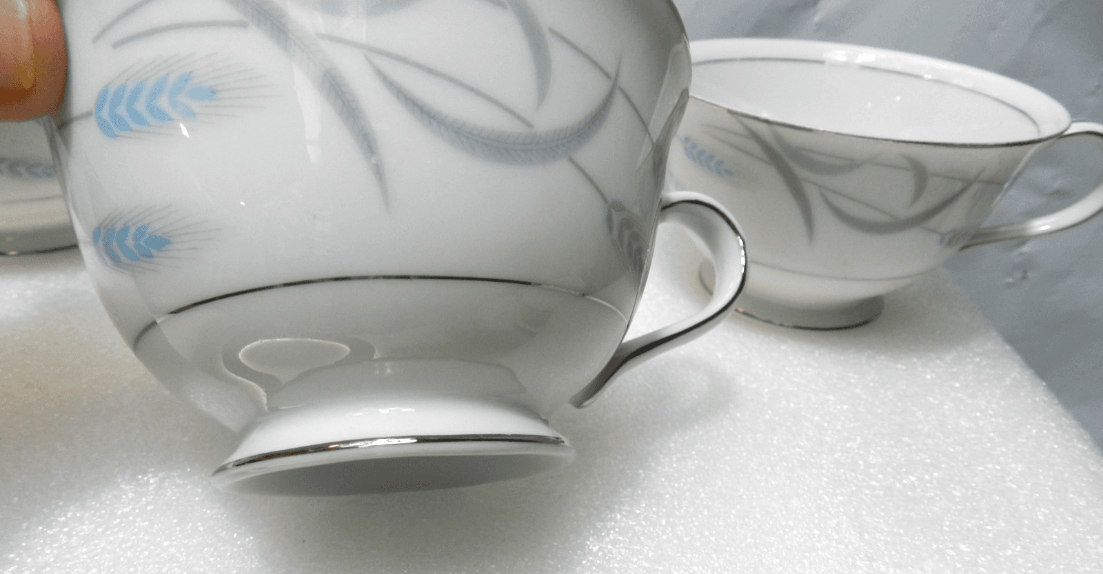 3 Vintage Valmont China Japan Royal Wheat Tea Cups (K25J) - Thumbnail 6