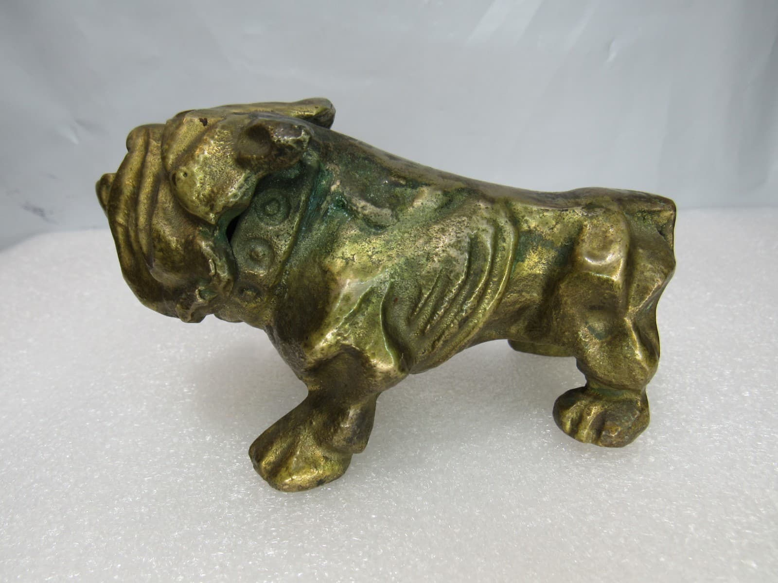 Vintage JB Solid Brass English Bulldog Figurine Paperweight Ornament 1970s I32S - Thumbnail 3