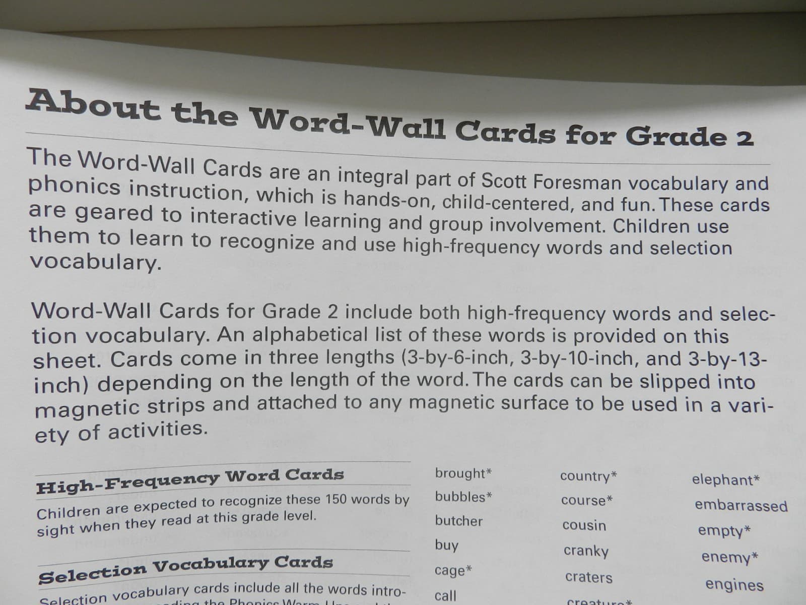 WORD-WALL CARDS GR. 2 Scott Foresman Phonics/Vocabulary High Frequency Words C11 - Thumbnail 15