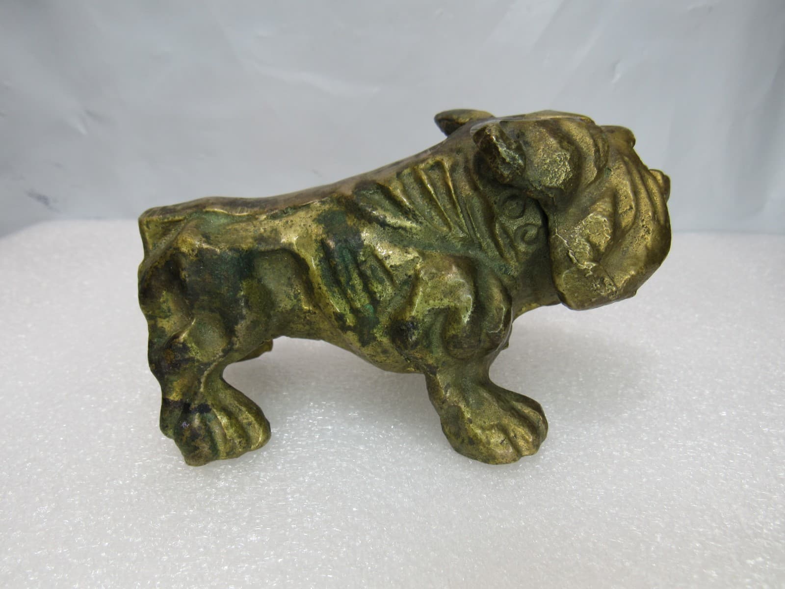 Vintage JB Solid Brass English Bulldog Figurine Paperweight Ornament 1970s I32S - Thumbnail 5
