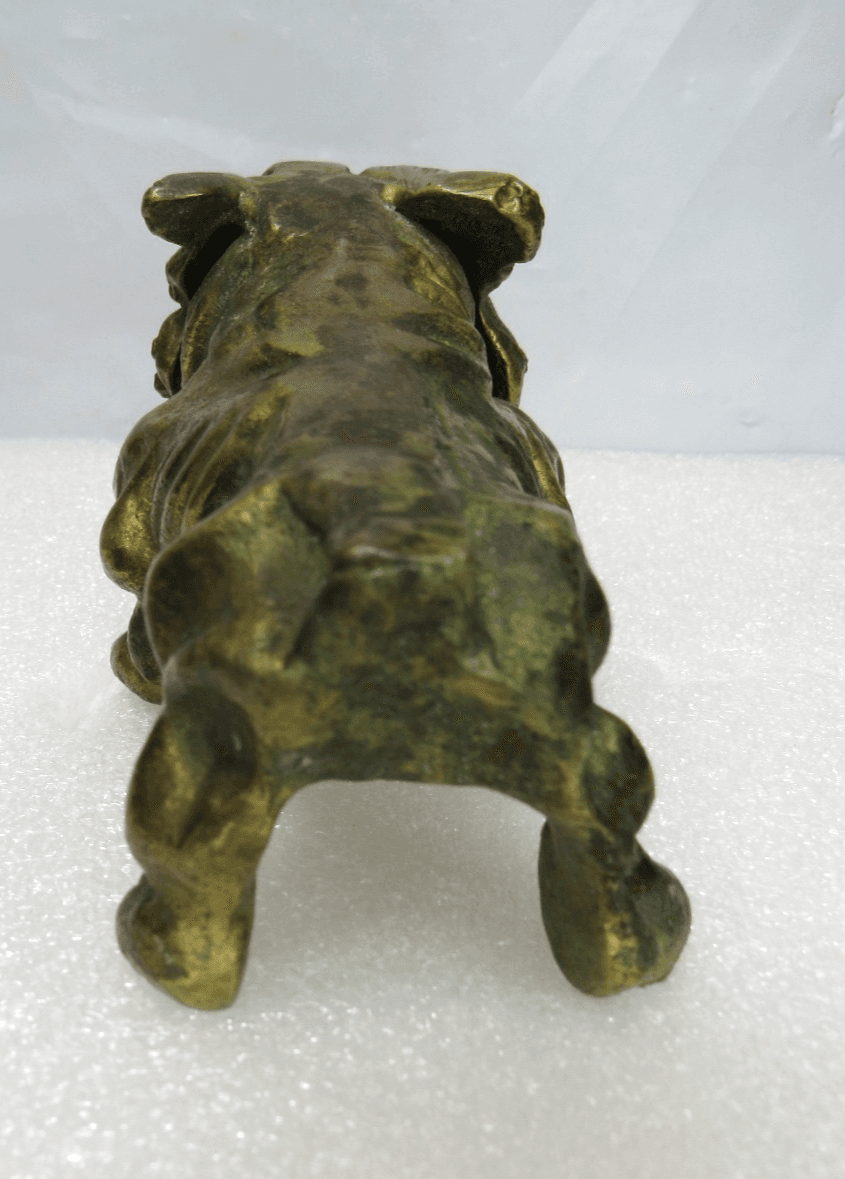 Vintage JB Solid Brass English Bulldog Figurine Paperweight Ornament 1970s I32S - Thumbnail 4