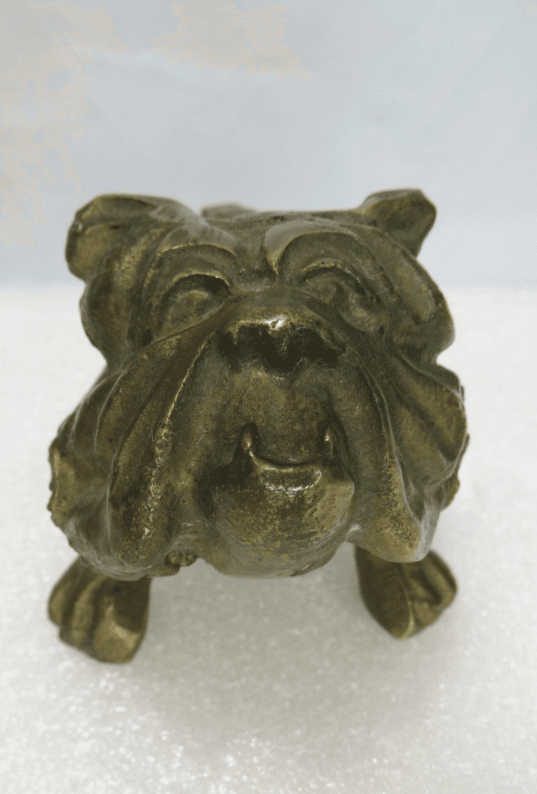 Vintage JB Solid Brass English Bulldog Figurine Paperweight Ornament 1970s I32S - Thumbnail 2
