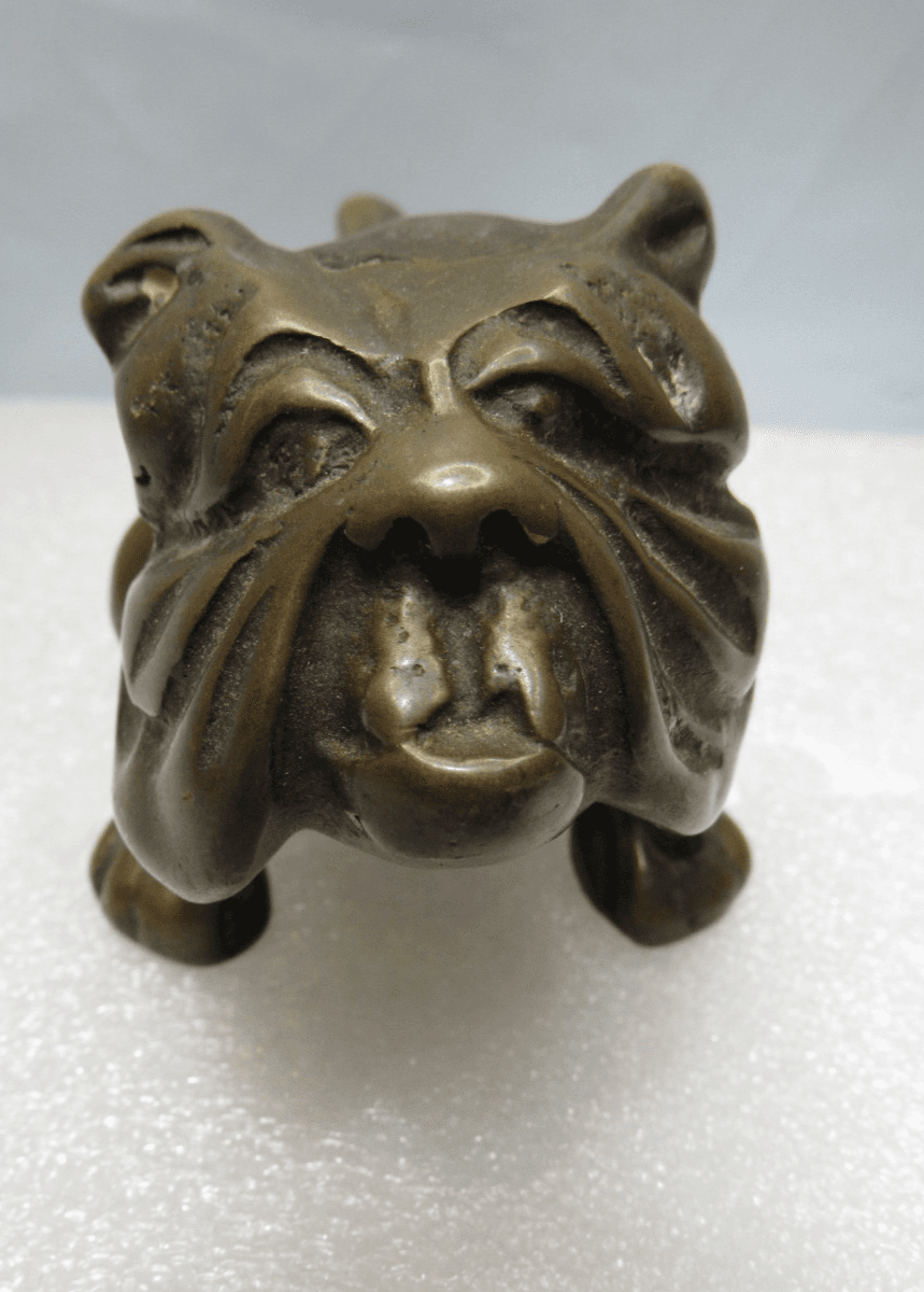 Vintage JB Solid Brass English Bulldog Figurine Paperweight Ornament 1970s I33S - Thumbnail 3