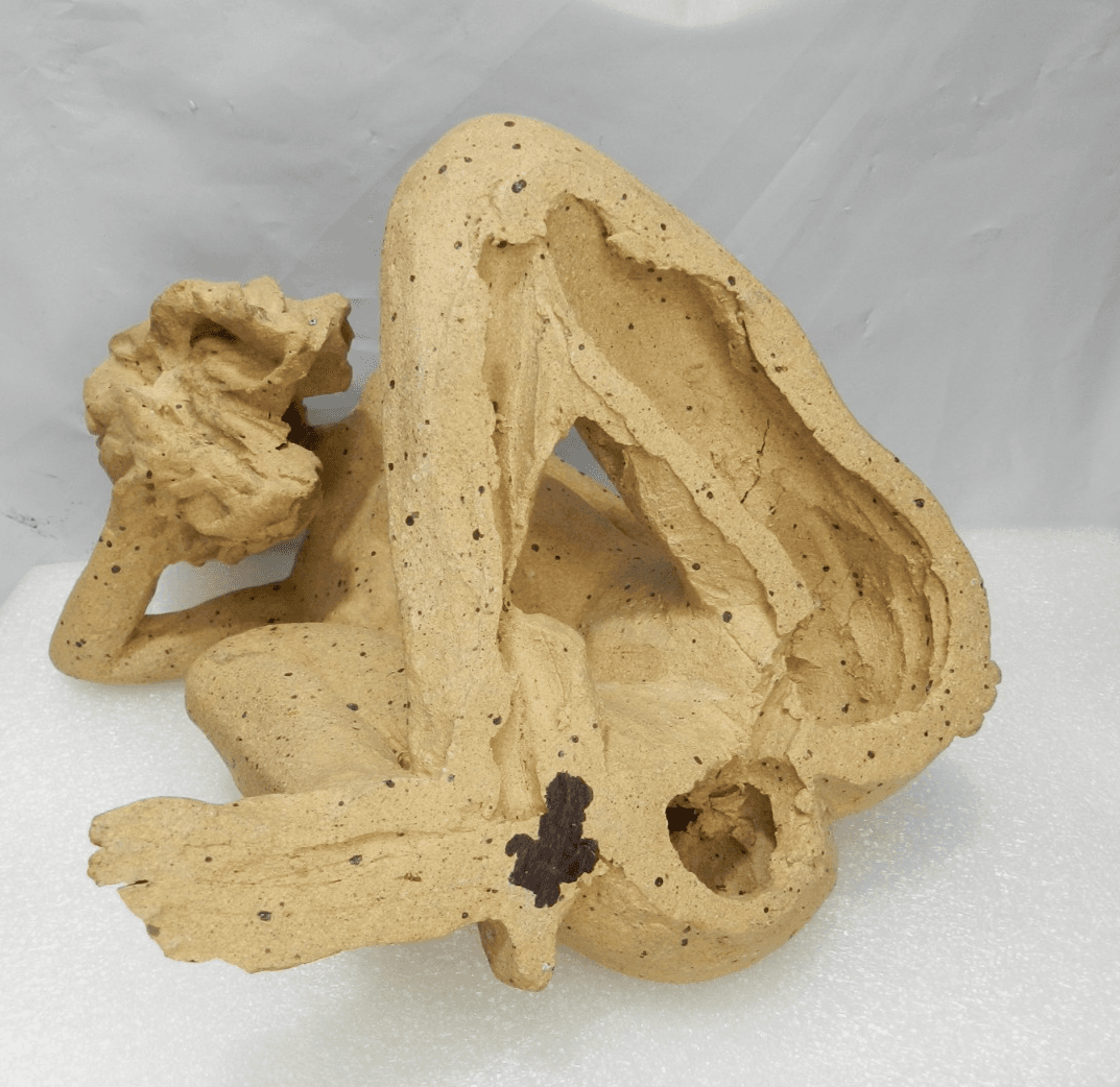Terracotta Sculpture Woman Figure Handmade Nude Speckled Stoneware Clay I31S - Thumbnail 9