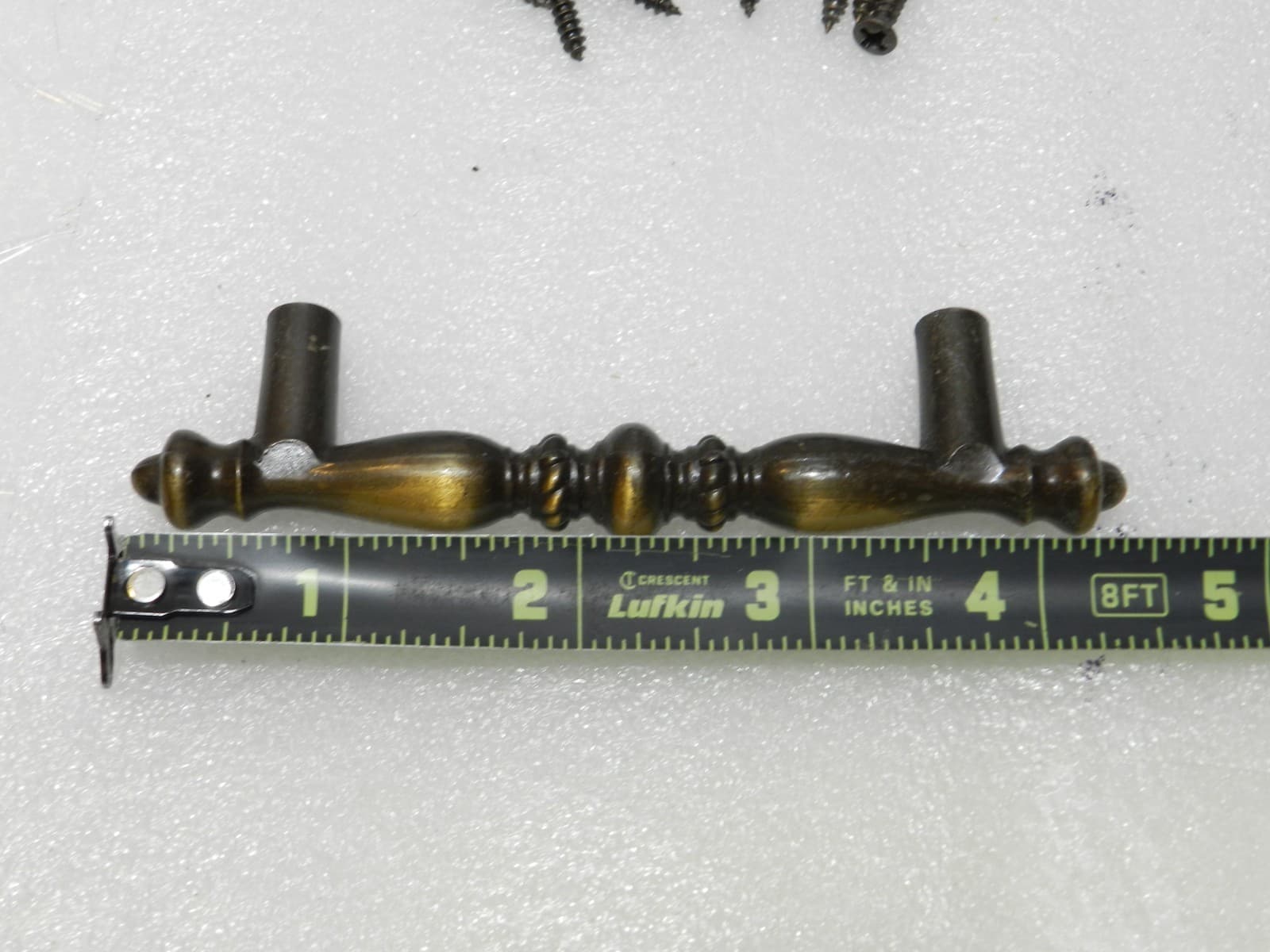 Vintage Amerock Cabinet Pulls & Brass Toned Hinges 3/8" Inset Antique Gold (E14J - Thumbnail 6