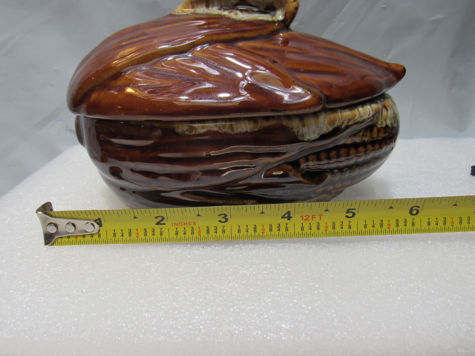 VTG Terrace Maize Ware Brown Drip Shawnee Corn Cob King Covered Dish #73 (I39S) - Thumbnail 9