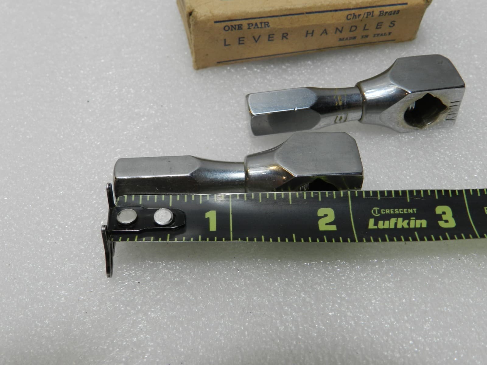 Vintage Italian Chrome Hot Cold Lever Handles (E18J) - Thumbnail 6