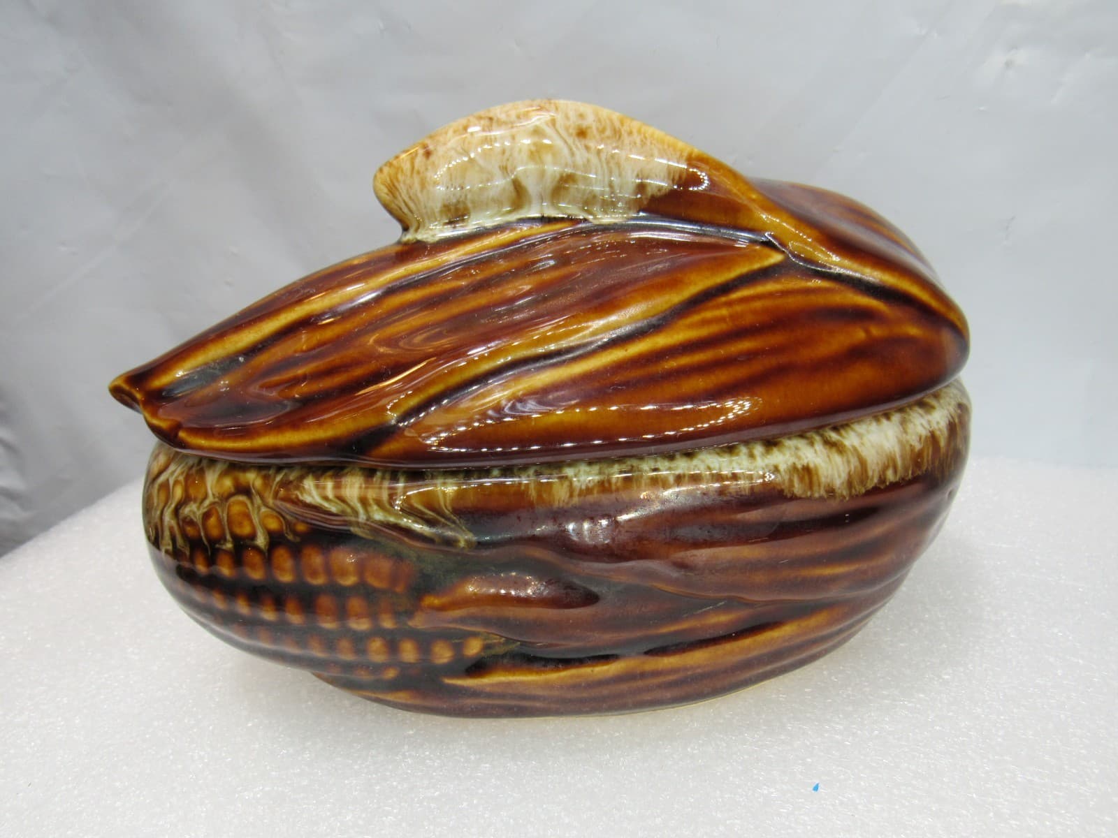VTG Terrace Maize Ware Brown Drip Shawnee Corn Cob King Covered Dish #73 (I40S) - Thumbnail 4