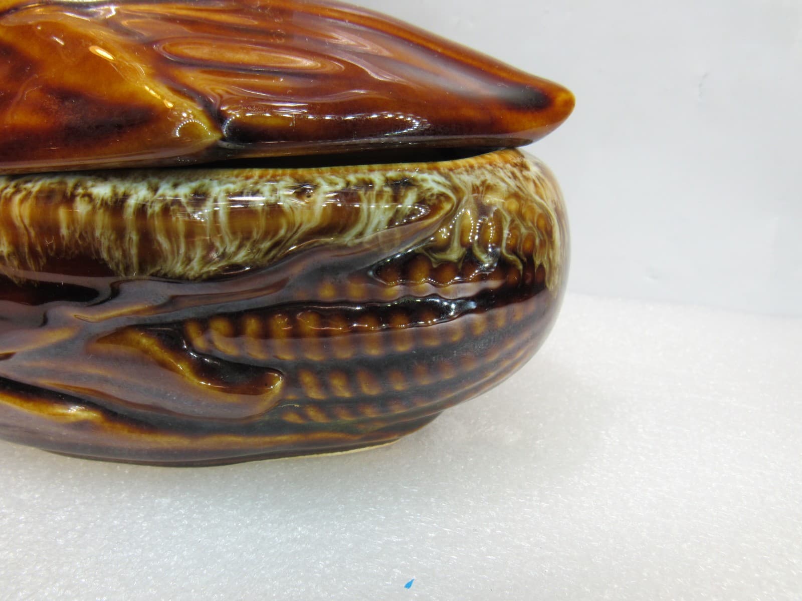 VTG Terrace Maize Ware Brown Drip Shawnee Corn Cob King Covered Dish #73 (I40S) - Thumbnail 2