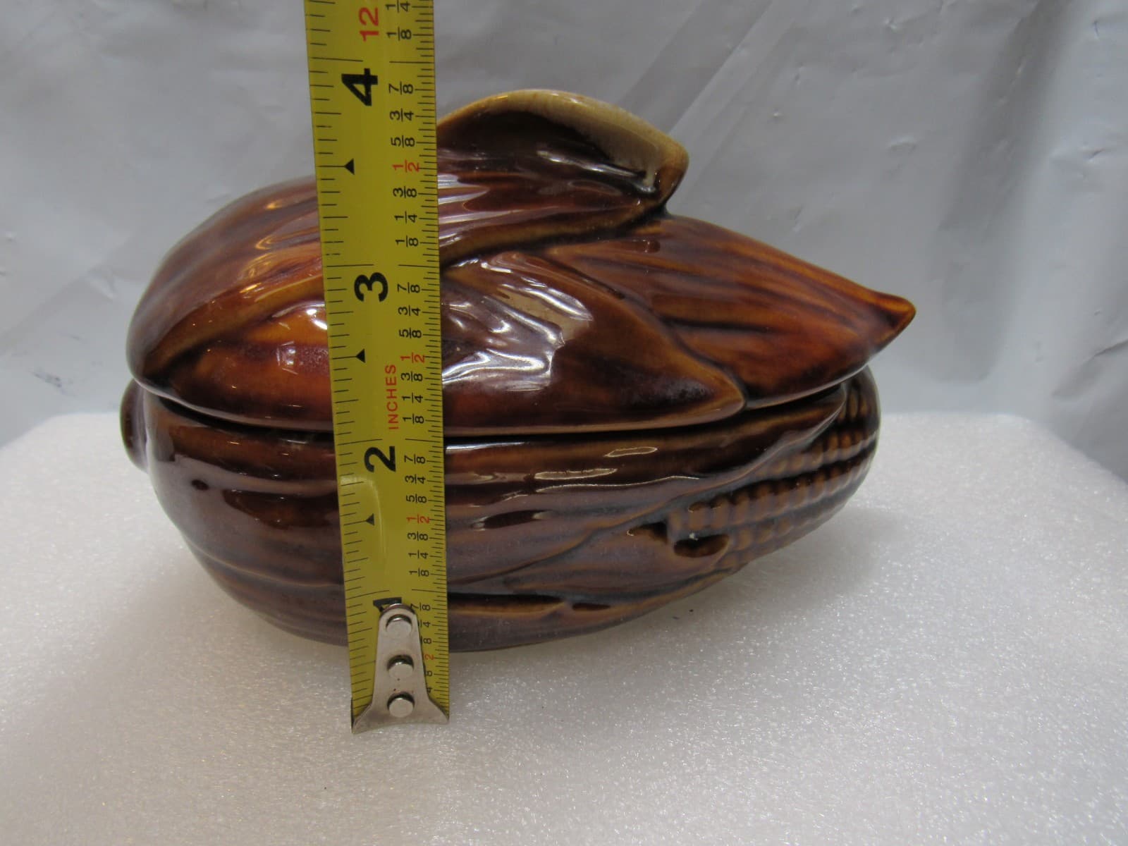 VTG Terrace Maize Ware Brown Drip Shawnee Corn Cob King Covered Dish #73 (I42S) - Thumbnail 10