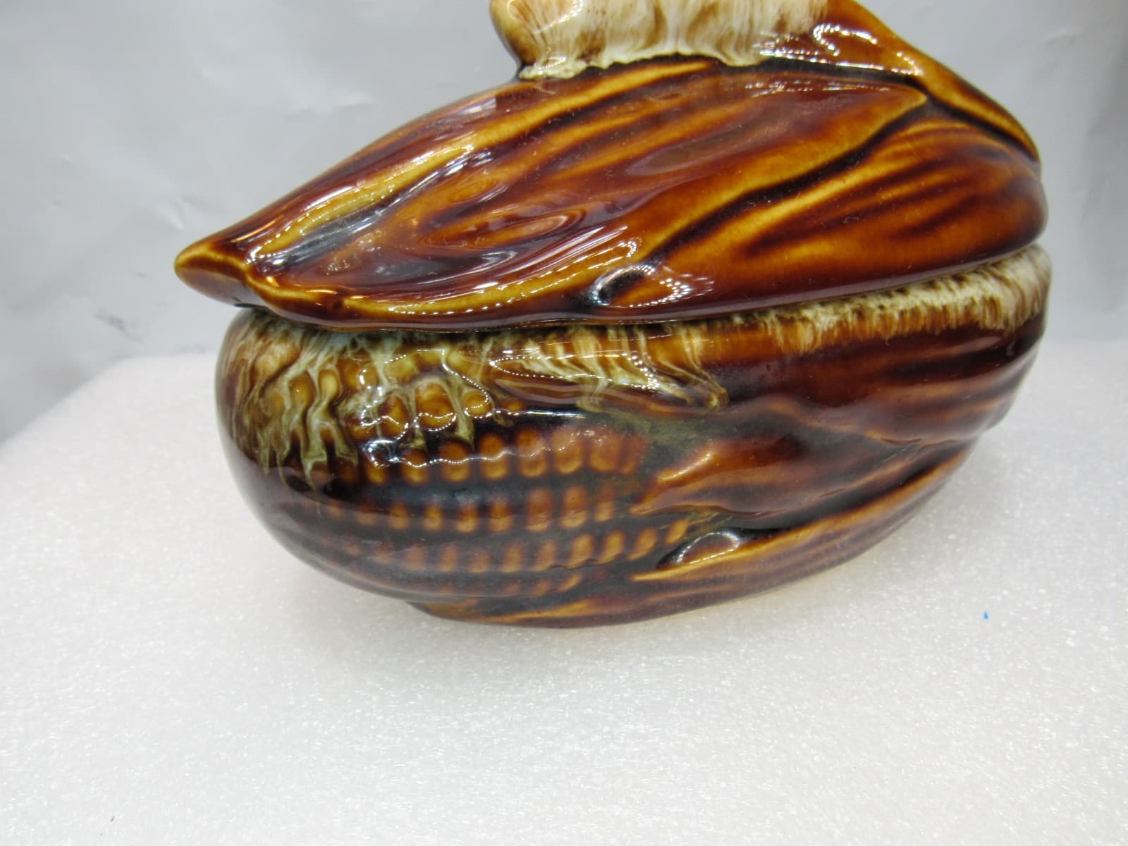 VTG Terrace Maize Ware Brown Drip Shawnee Corn Cob King Covered Dish #73 (I40S) - Thumbnail 3